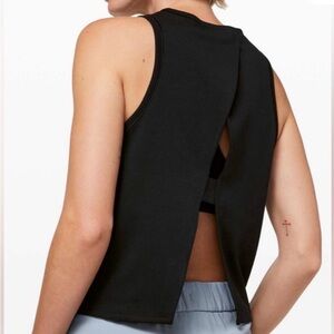 Lululemon Black Crop Open Back Tank